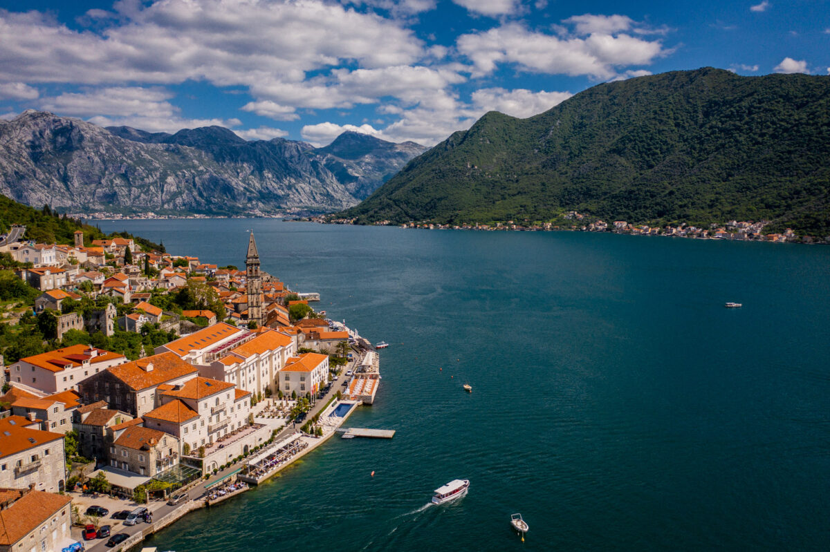View of Perast Bay of Kotor