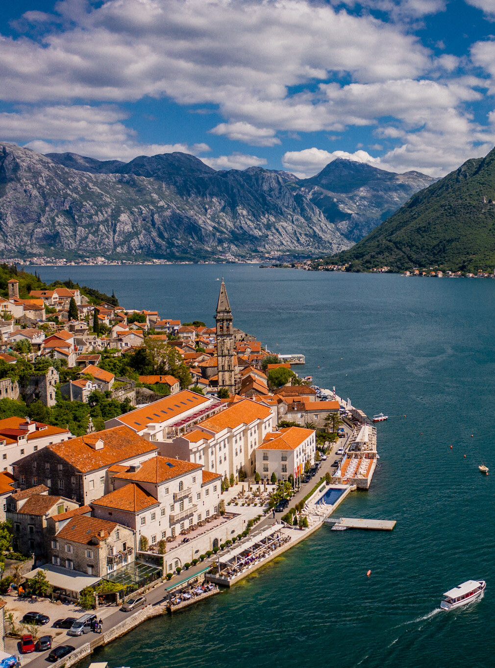 View of Perast Bay of Kotor