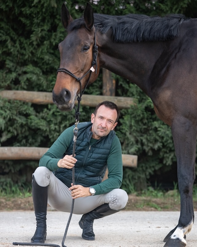 Hrvoje Dumančić with horse in the countryside