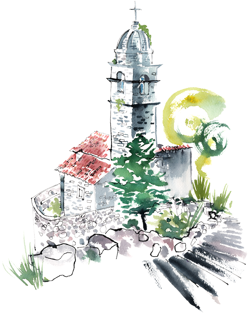 Kotor Montenegro illustration by J2Collection