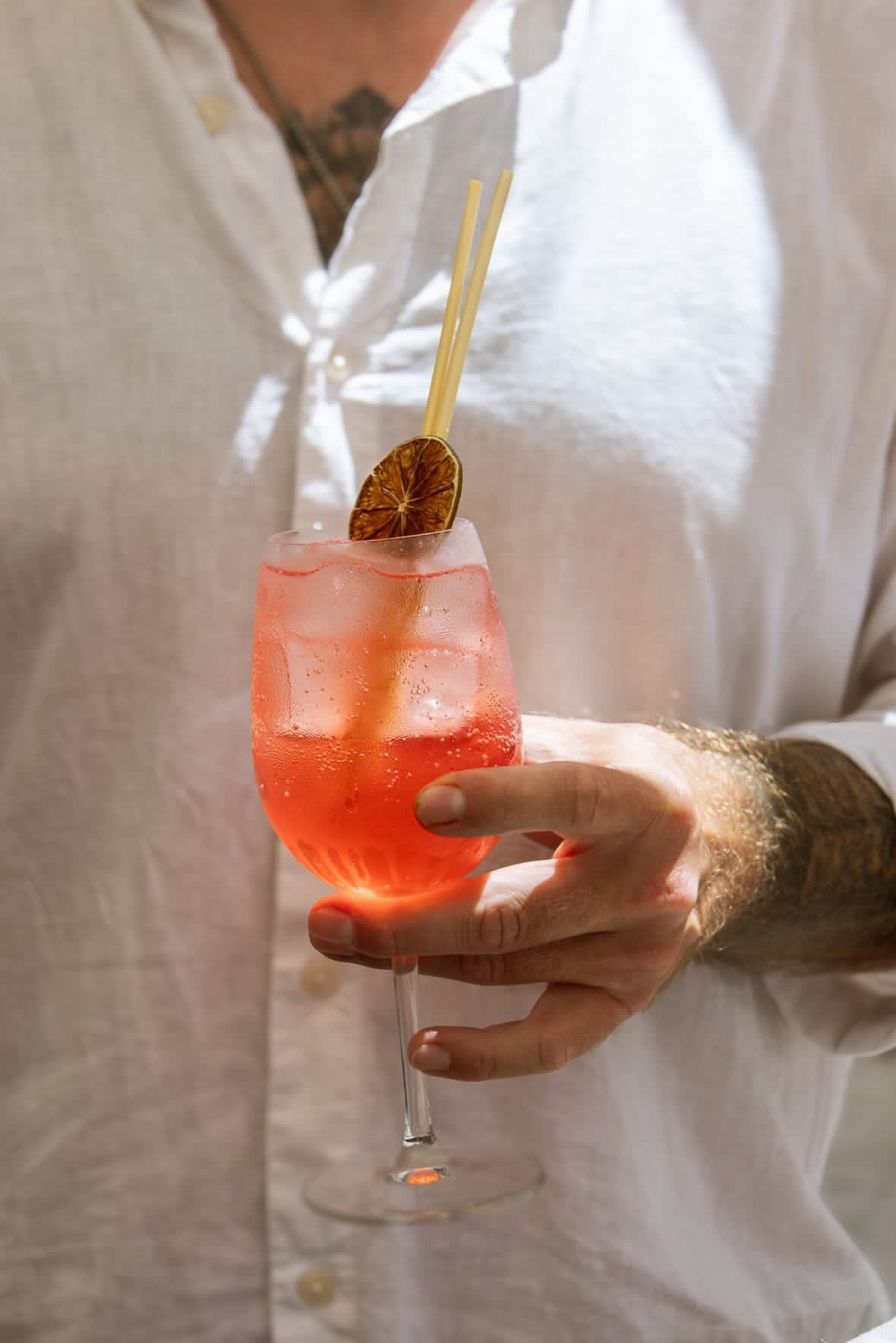 Creative cocktails served at a bar on Hvar island, Croatia