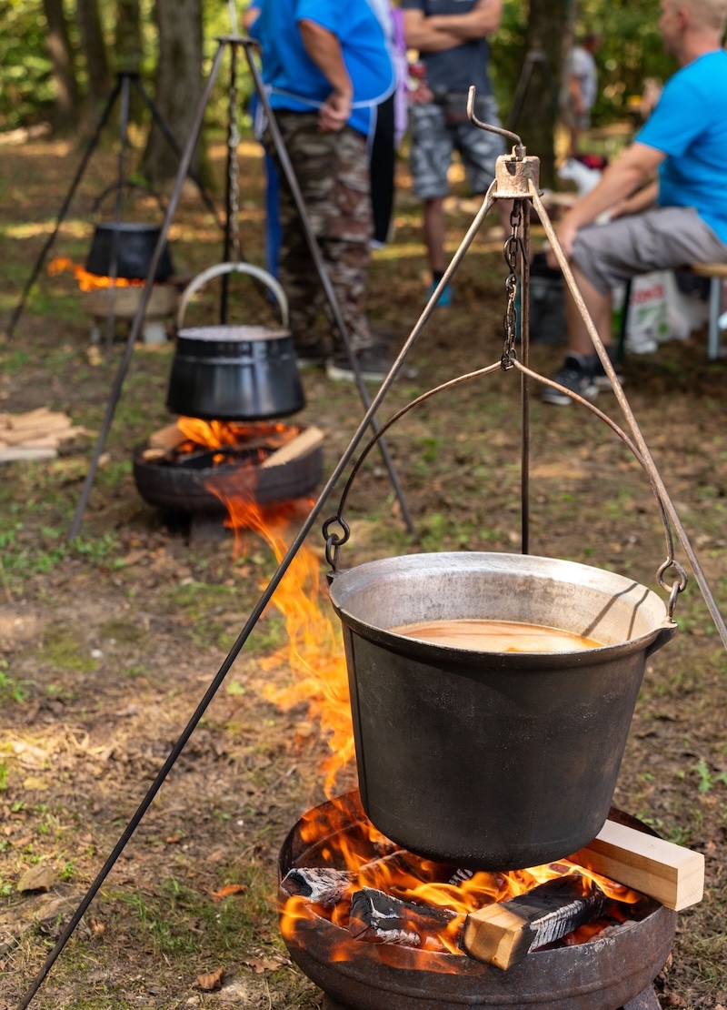 Traditional cobanac cooked over an open fire in Slavonia